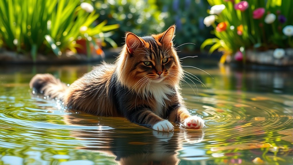 cats that love water