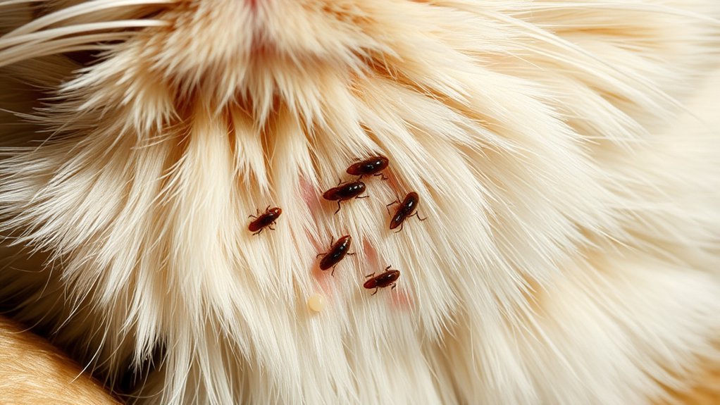 spotting fleas on cats