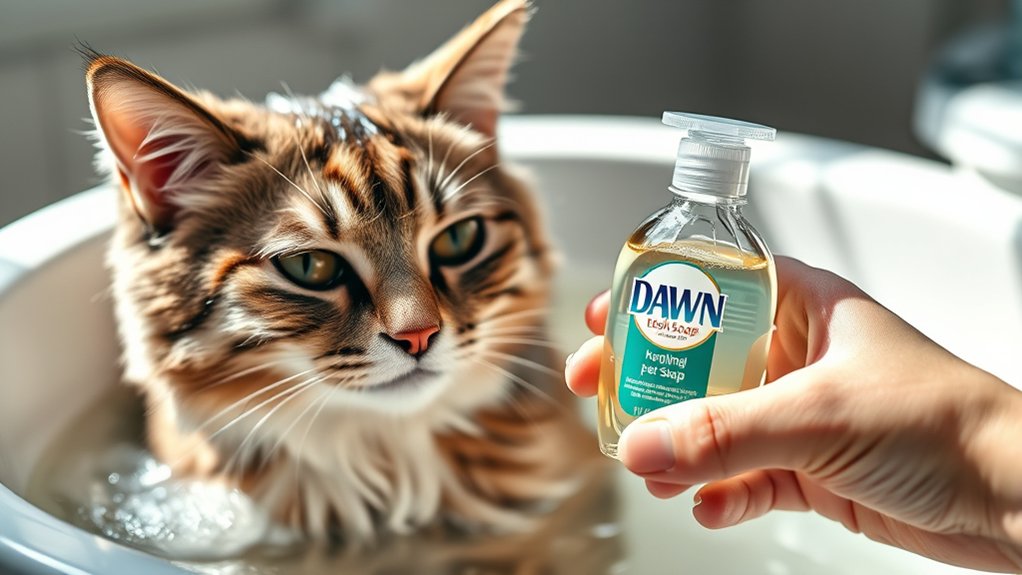 washing cats with dawn